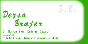 dezso brajer business card