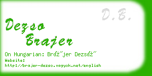 dezso brajer business card